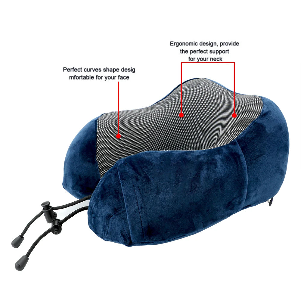 Soft Travel Pillow U-Shaped Travel Healthcare Memory Foam Neck Cervical Airplane Pillow Neck Cushion