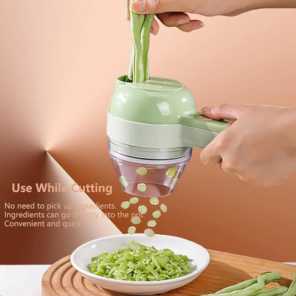 Cordless 4-in-1 Vegetable Cutter – Time-Saving Multi-Function Wireless Electric Garlic Masher Food Chopper Meat Grinder Machine