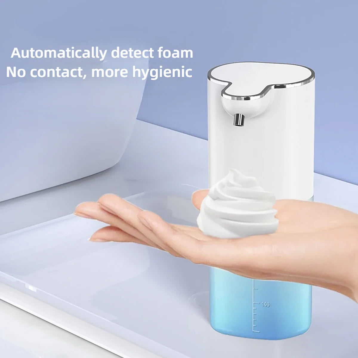 400ml Automatic Soap Dispensers USB Charging Smart Washing Hand Machine Infrared Sensor 4 Levels Adjustable for Bathroom Kitchen