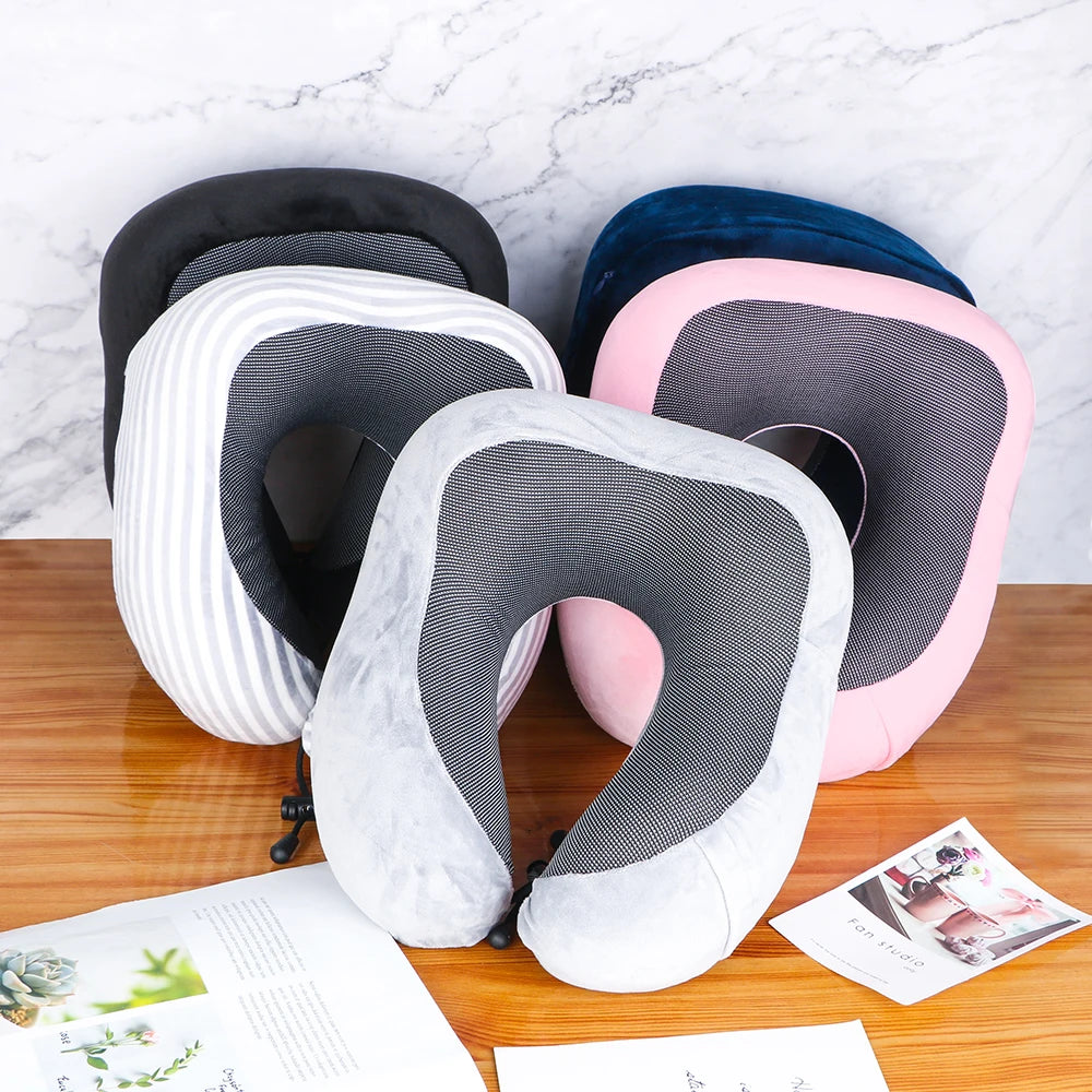 Soft Travel Pillow U-Shaped Travel Healthcare Memory Foam Neck Cervical Airplane Pillow Neck Cushion