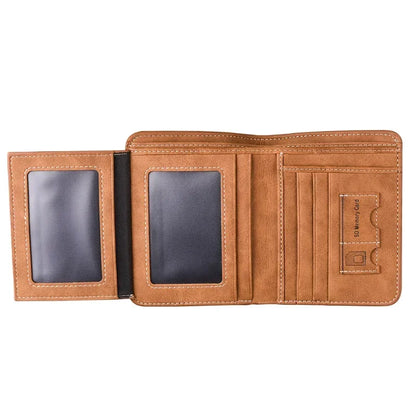 Fashion Men PU Leather Billfold Slim Hipster Cowhide Credit Card/ID Holders Inserts Coin Purses Luxury Business Foldable Wallet