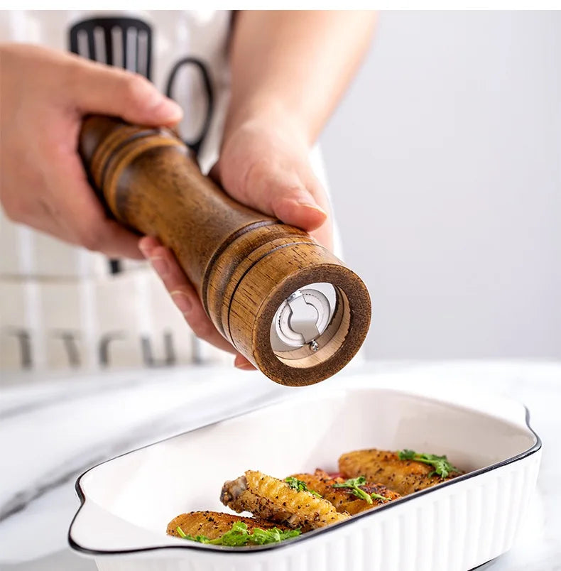 Wood Oak Salt and Pepper Grinder Multi-purpose Manual pepper grinder 5/8/10 Inch