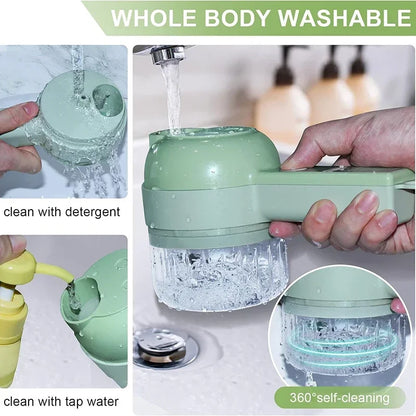 Cordless 4-in-1 Vegetable Cutter – Time-Saving Multi-Function Wireless Electric Garlic Masher Food Chopper Meat Grinder Machine